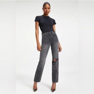 NWT Good American Good 90s Icon Black Wash size 0/25